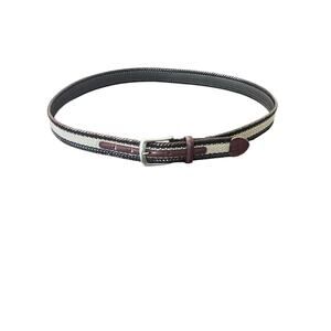 Dockers Women's Brown Leather Belt‎ with Woven Detail 42